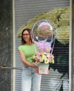 Композиция с шаром "Розовый жемчуг" — изображение 2